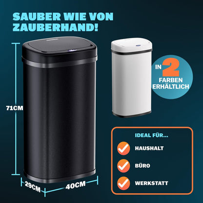 Monzana Sensor Mülleimer Küche 58L Automatik Schwarz
