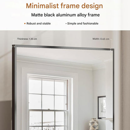 Koonmi 171x76cm Standspiegel – Aluminiumrahmen Schwarz