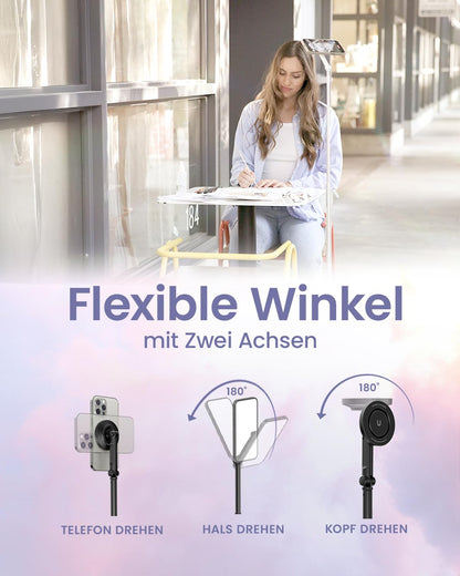 KraftGeek Handy Stativ 226M, Selfie Stick MagSafe, 168 cm, Schwarz