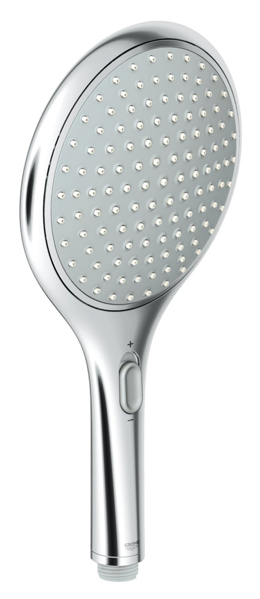 GROHE Rainshower Solo 150 Handbrause - Chrom 27272000. Runde, verchromte Handbrause zur Erzeugung eines Wasserstrahls zum Duschen.