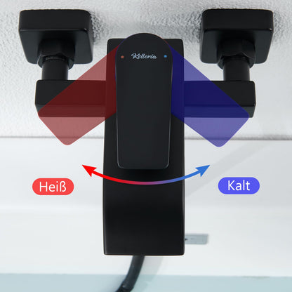 Kelleria Wasserfall Design Badewannenarmatur - Schwarz