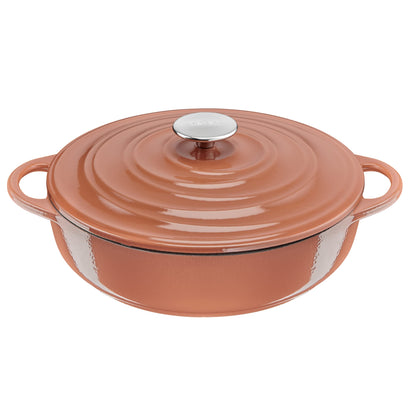 Tefal LOV Servierpfanne Gusseisen 28 cm Terracotta Induktion. Terrakottafarbene Gusseisenpfanne zum Schmoren und Servieren; induktionsgeeignet.
