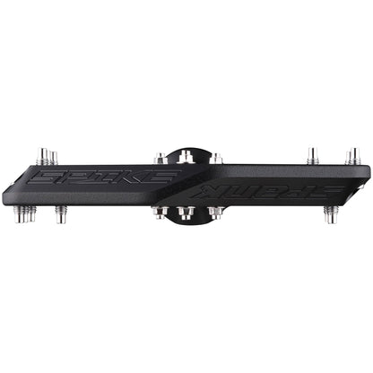 SPANK Spike Reboot Fahrradpedale Schwarz 100x100mm. Schwarze, flache Pedalplattform zur Kraftübertragung und Fußfixierung am Mountainbike.