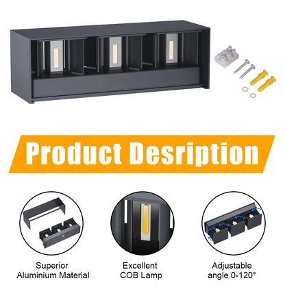 Klighten LED Aussenwandleuchte 30W Anthrazit, Up & Down, IP65