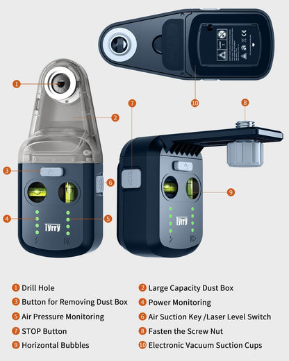 Tyrry DC10 Laser-Wasserwaage 4-in-1 mit Vakuum-Saugnapf