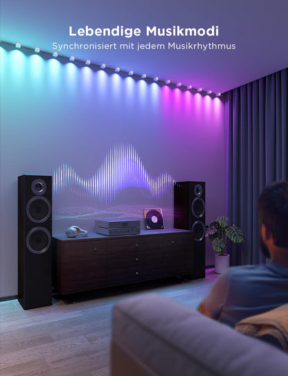 Govee smarte RGBIC WiFi Wandleuchte innen - Weiss, 3M