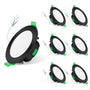 ALUSSO LED Einbaustrahler Schwarz 7W dimmbar 3 Farbtemperaturen, 6er, runde flache Bauform