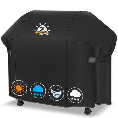 Zettum Grillabdeckung 147 cm wasserdicht für Weber Genesis 300 Serie, Abdeckhaube mit seitlichen Klettbändern