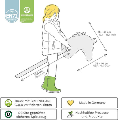 FOLDZILLA Steckenpferde Pappe weiss – 10er Set Hobbyhorse zum Bemalen