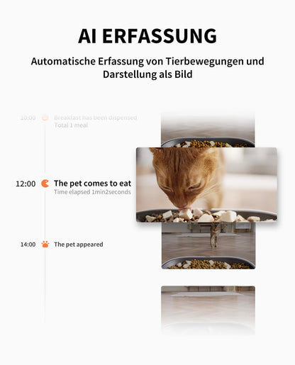 PETKIT Futterautomat mit Kamera, 5L Doppelkammer, 2 Näpfe, P591