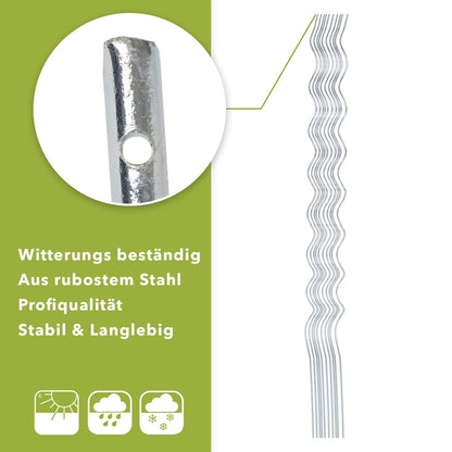 KARAT Tomatenspiralstäbe 180 cm aus verzinktem Stahl, 20 Stück