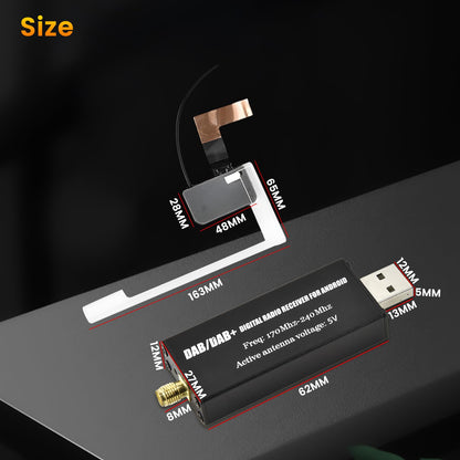 Inefala DAB+ Empfänger für Android Autoradio mit Antenne und USB