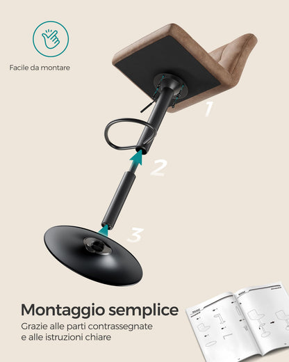 SONGMICS LJB064K02 Barhocker 2er Set - Walnussbraun