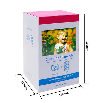 MarkField KP-108IN Fotopapier Set, 108 Blatt + 3 Kartuschen für Selphy