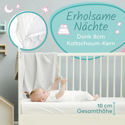 Sun Garden Baby-Kindermatratze mit Trittkante Oeko-Tex - 70x140 cm