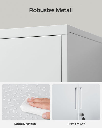 SONGMICS OMC013G01 Aktenschrank aus Stahl abschliessbar – Mattgrau