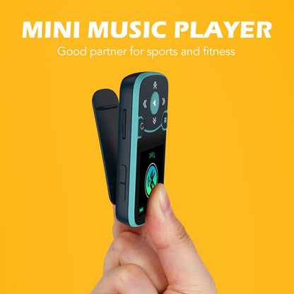 AGPTEK MP3-Player Bluetooth 32GB mit Clip, 1,5-Zoll-Display, Blau