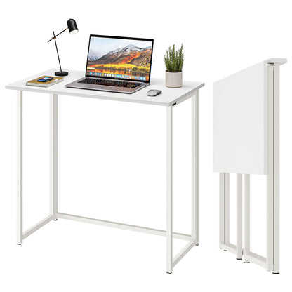 Dripex Klappbarer Schreibtisch Computertisch - 80x45cm Weiss. Rechteckiger, weißer Klapptisch zum Arbeiten oder Lernen.