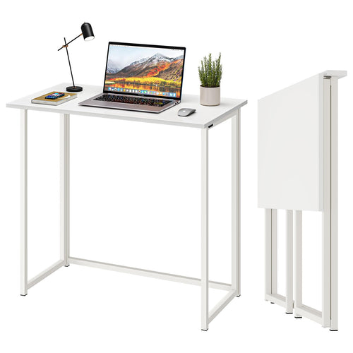 Dripex Klappbarer Schreibtisch Computertisch - 80x45cm Weiss. Rechteckiger, weißer Klapptisch zum Arbeiten oder Lernen.
