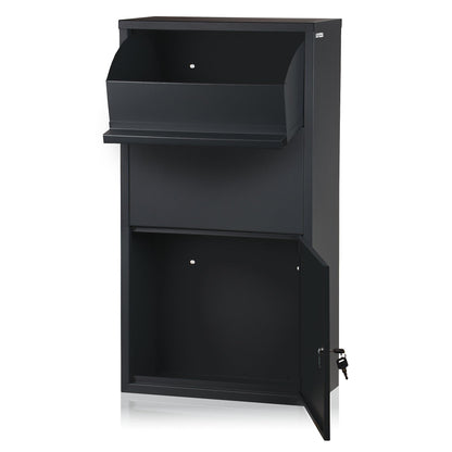 Zelsius Merkur Wand-Briefkasten mit Paketfach – Anthrazit