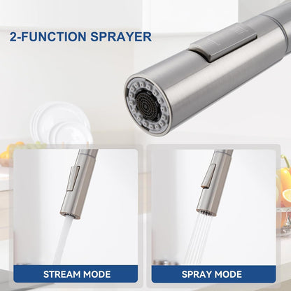 Lonheo Küchenarmatur ausziehbar mit Brause Edelstahl Hochdruck