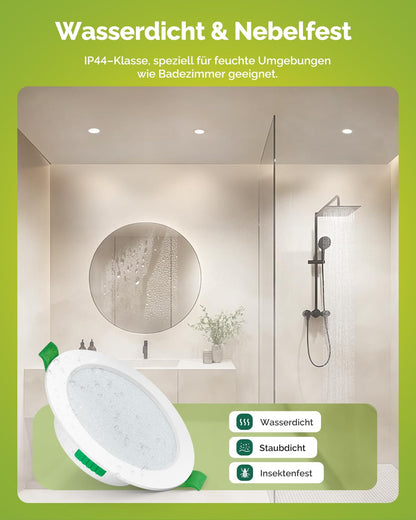 Fondiiz LED Einbaustrahler 20er Set 68mm CCT IP44 – Weiss