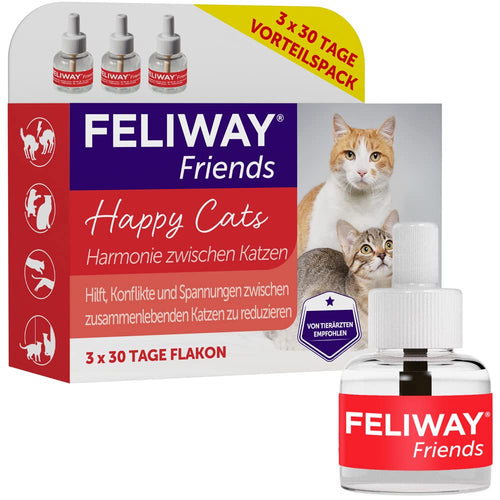 FELIWAY Friends Nachfüllflakon für Katzen, 3 x 48 ml – drei Flakons für den FELIWAY Verdampfer