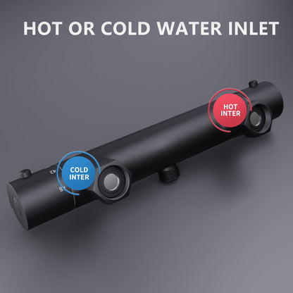 MORADO Brausethermostat Schwarz Matt – 38°C Verbrühschutz