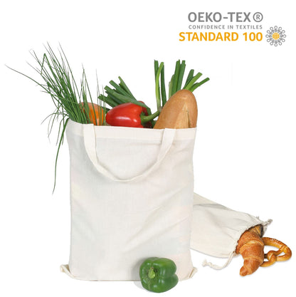 TEXXILLA Baumwolltasche Natur unbedruckt - 50er Pack