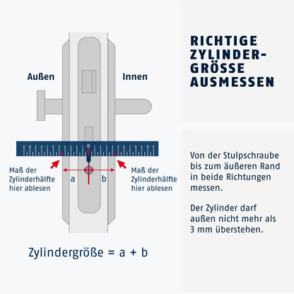 ABUS Profilzylinder D6XNP 45/45, Doppelzylinder mit 5 Schlüsseln