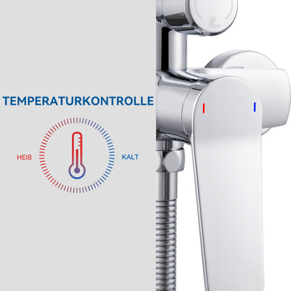 Auralum Regendusche Komplettset höhenverstellbar – Chrom