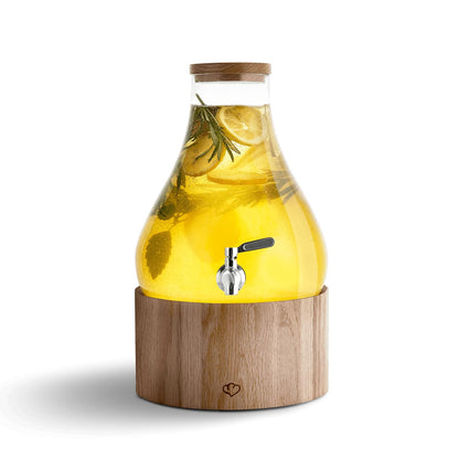 SPRINGLANE Gloria Glas Getränkespender 5.5 L - Holzständer & Edelstahl