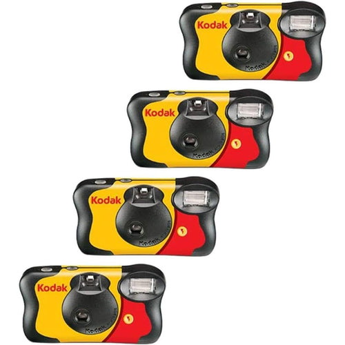 Kodak Fun Saver Einwegkamera mit Blitz – 27 Belichtungen, 4er-Pack