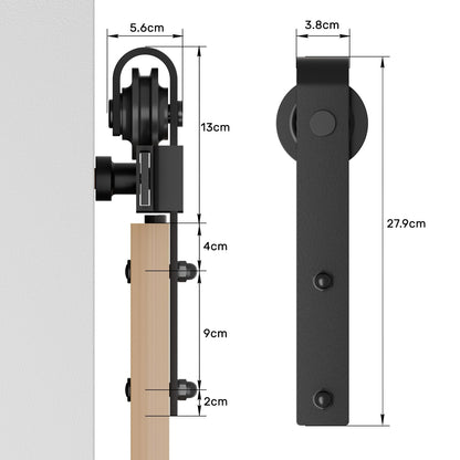 Wolfbird Schiebetürbeschlag Komplettset 200 cm Schwarz