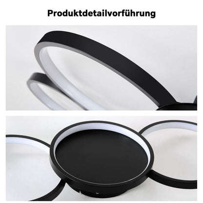 BAYHT Runde LED Deckenleuchte Dimmbar Schwarz 50W mit Fernbedienung