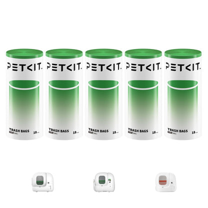 PETKIT Katzentoilettenbeutel mit Zugbändern für Pura MAX 2, 90 Stück, reissfeste Beutel auf 5 Rollen