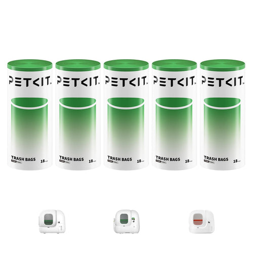PETKIT Katzentoilettenbeutel mit Zugbändern für Pura MAX 2, 90 Stück, reissfeste Beutel auf 5 Rollen