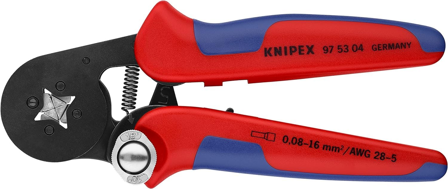 KNIPEX Selbsteinstellende Crimpzange Aderendhülsen – Vierkant 0,08-16 mm². Handzange für präzise Vierkantverpressung.