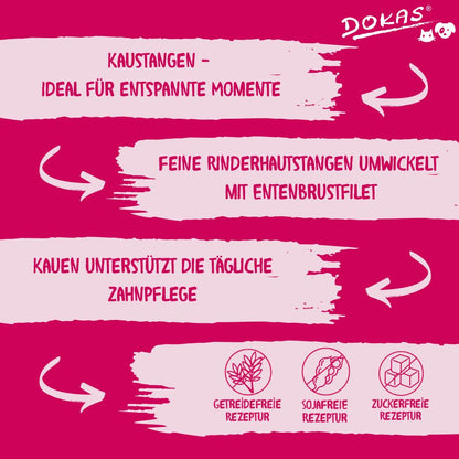 DOKAS Kaustange mit Entenbrust, getreidefreier Hundesnack, 9 x 200 g