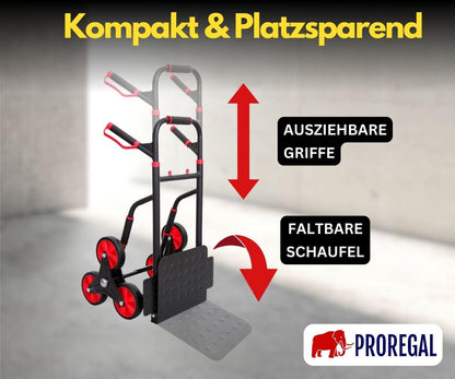 PROREGAL Taurus 250 Profi-Treppensteiger Sackkarre - Klappbar