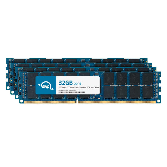 OWC 128GB Speicher Kit für Mac Pro Late 2013 ECC-R. Grüne RAM-Module zur Arbeitsspeicher-Erweiterung für den Mac Pro.