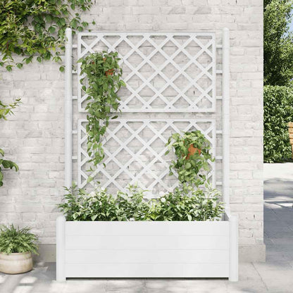 vidaXL Pflanzkübel mit Spalier – 100x43x142cm PP Weiss