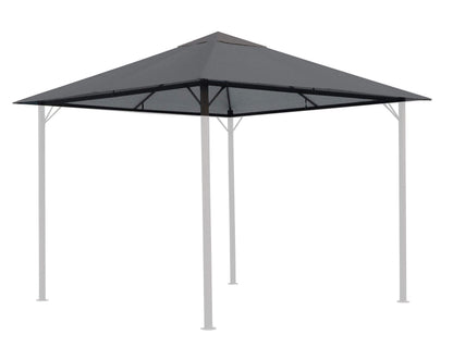 QUICK STAR Ersatzdach für Pavillon 3x3 m Grau RAL 7012 250 g/m² mit Lüftungsschlitzen