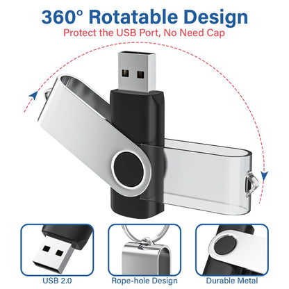 Wooolken USB Stick 16GB 10er Pack, USB 2.0 Speicherstick schwarz