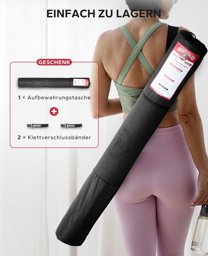 HAPBEAR Yogamatte XXL rutschfeste Fitnessmatte - TPE Schwarz