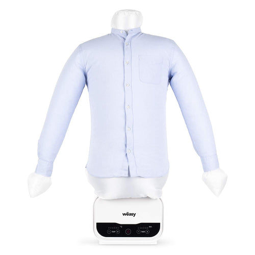 Wëasy IRO320 Automatische Bügelpuppe - Hemden & Wäsche. Weiße Puppe bügelt Hemden und Blusen mit Heißluft.