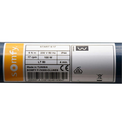 Somfy HiPro LT 50 Start 6/17 Rollladenmotor mit Adapter SW60