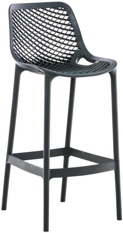 CLP Barhocker Air Kunststoff Pflegeleicht - Dunkelgrau, 75cm. Dunkelgrauer Kunststoff-Hocker mit 75cm Sitzhöhe für Bar oder Theke.