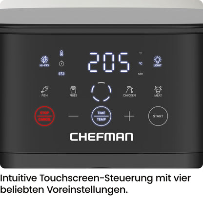 Chefman Heissluftfritteuse 5.7L Hi-Fry mit Sichtfenster – Schwarz