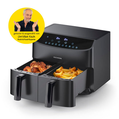 Rachs KOCHWERK Doppelkammer Heissluftfritteuse 7L Digital - Schwarz